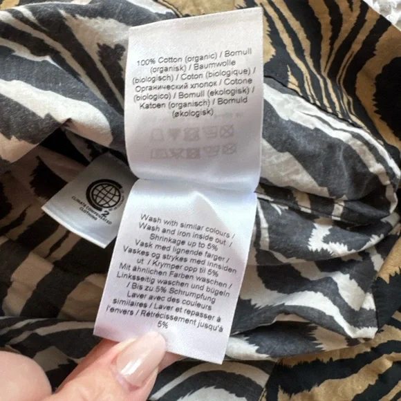 Ganni Black and Tan Mini Dress Zebra Print - Picture 6 of 6